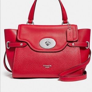 New COACH Blake Flap Leather Carryall Satchel